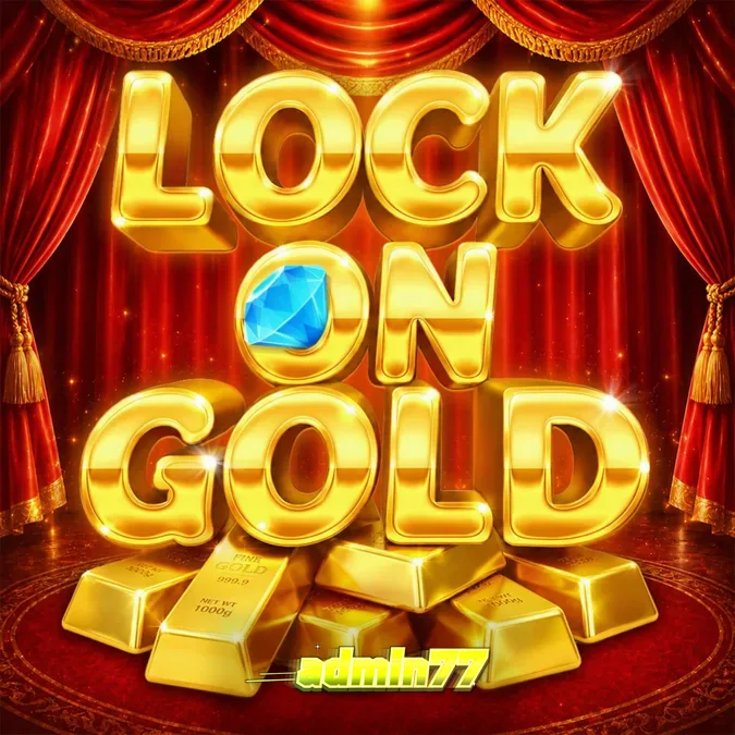 Tampilan visual slot Lock On Gold dengan tema kemewahan dan batangan emas